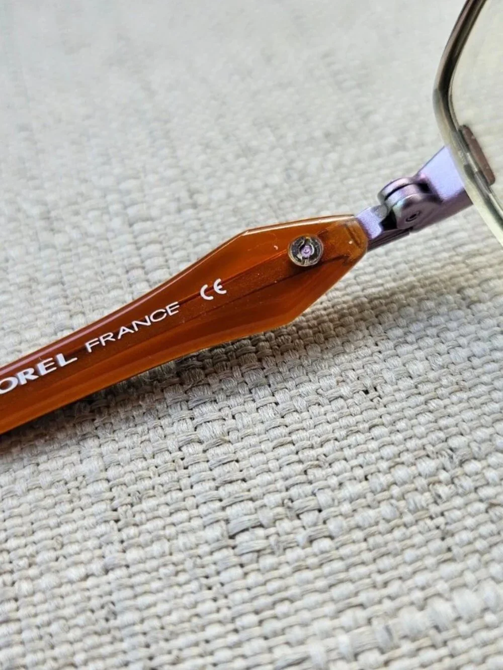 Morel France Women Eyeglasses Frame Brown/Orange/Lilac Tone Half Rim Glasses